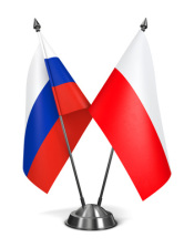 flagi Rosji i Polski